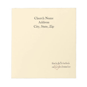 Custom Church Name Blest Be The Tie Notepad