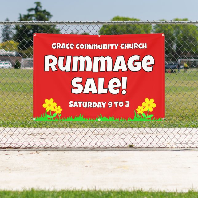 Custom Church Rummage Sale Banner (Insitu)