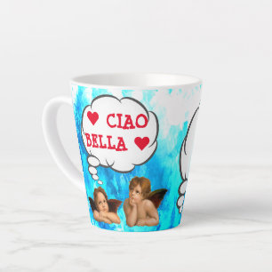 Custom ♥ CIAO BELLA ♥ Cherub Angels Latte Mug