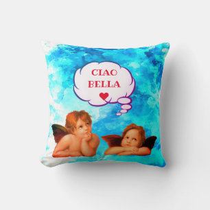 Custom CIAO BELLA Cherubs Angels Valentines Throw Pillow
