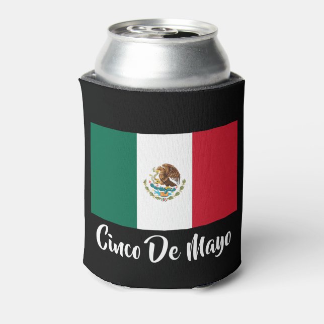 Custom Cinco De Mayo can coolers with Mexican flag (Can Back)