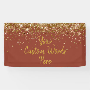 Custom Cinnamon & Gold Customized Birthday Party Banner