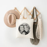 Custom Circle Frame Photo Tote Bag<br><div class="desc">Cute Personalized Tote Bag with Your Custom Photo in a Round Circle Frame Border. This would make a great gift for family,  friends,  parents,  and grandparents!</div>