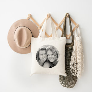 Custom Circle Frame Photo Tote Bag