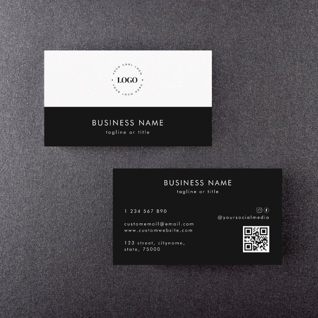 Custom Circle Logo | Professional Company QR Code Business Card (Creator Uploaded)