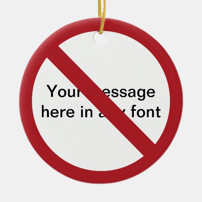 Custom Circle with Slash Ceramic Ornament (Front)