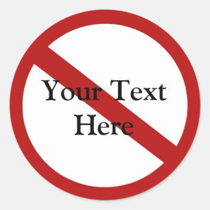 Custom Circle with Slash Classic Round Sticker