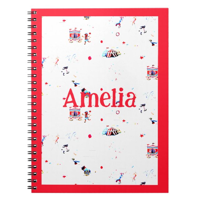 custom circus inspired carnival big top fair notebook (Front)