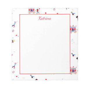 Custom circus inspired carnival big top fair notepad