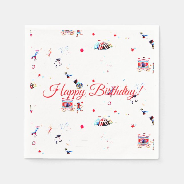 custom circus inspired carnival birthday napkin (Front)