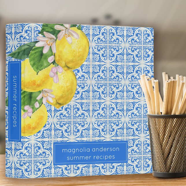 Custom Citrus Lemons Mediterranean Recipe Binder (Creator Uploaded)