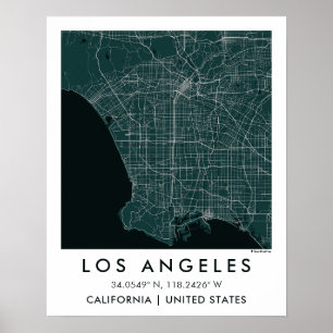 Custom City Map Los Angeles USA Wall Art Poster