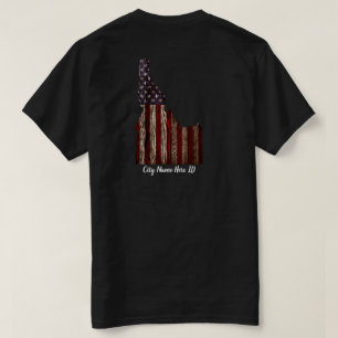 CUSTOM - CITY NAME - IDAHO PATRIOT BURNT WOOD CLR T-Shirt