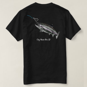 CUSTOM CITY NAME STEELHEAD HERE FISHY FISHY STK ID T-Shirt