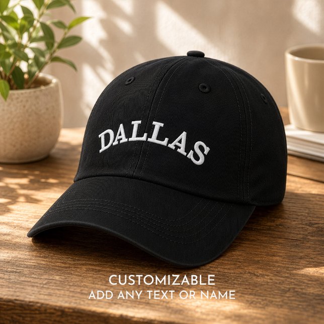 Custom City Name Stylish Minimalist Simple Embroidered Hat (Creator Uploaded)