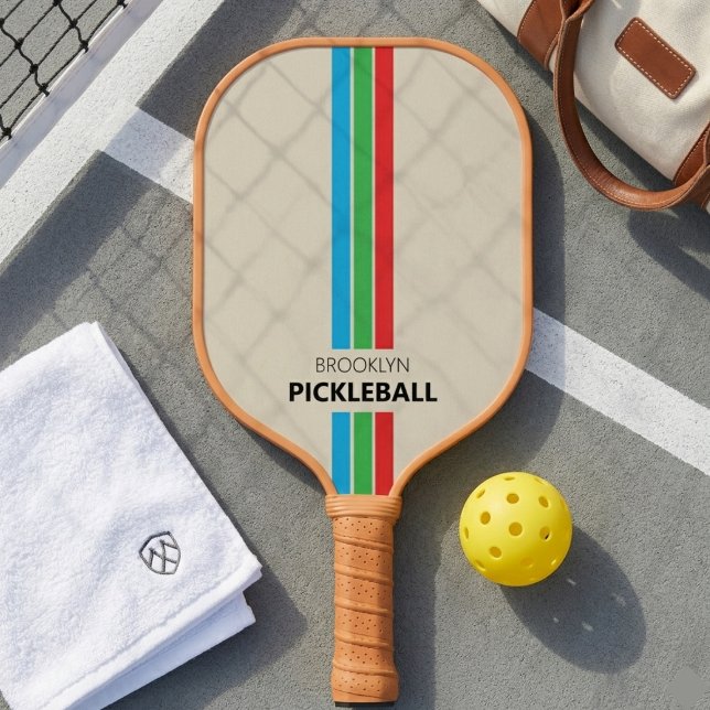Custom City Retro Stripes Pickleball Paddle (Creator Uploaded)