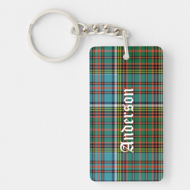 Custom Clan Anderson Tartan Plaid Key Chain (Front)