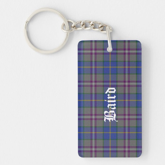 Custom Clan Baird Tartan Plaid Key Chain (Front)