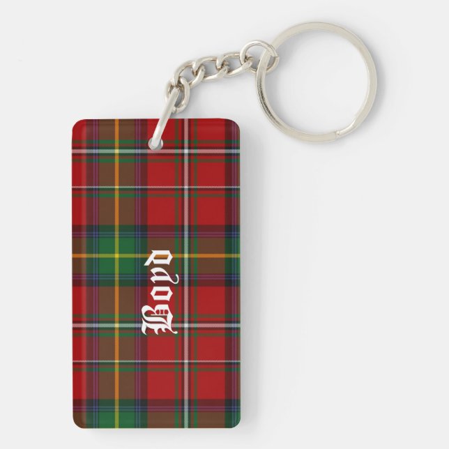 Custom Clan Boyd Tartan Plaid Key Chain (Back)