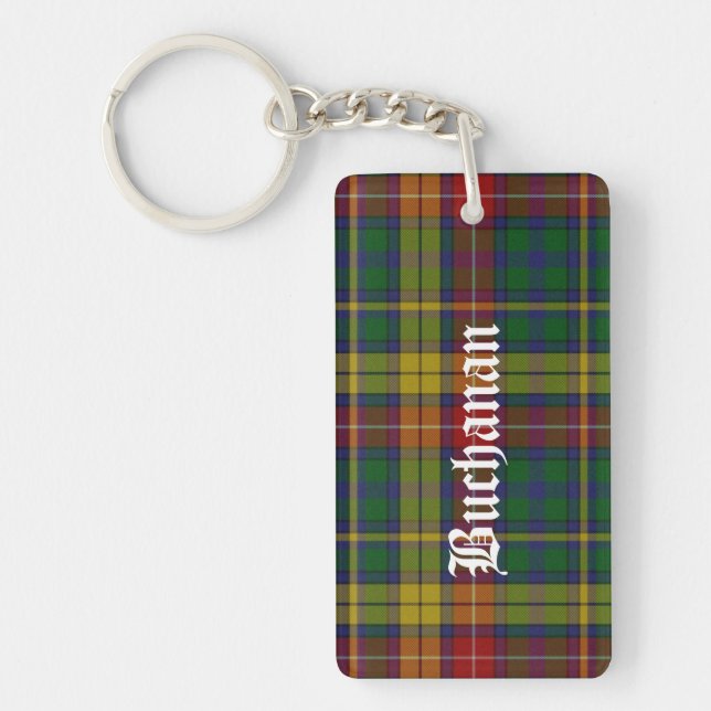 Custom Clan Buchanan Tartan Plaid Key Chain (Front)