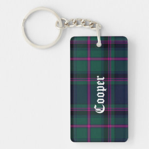 Custom Clan Cooper Tartan Plaid Key Chain