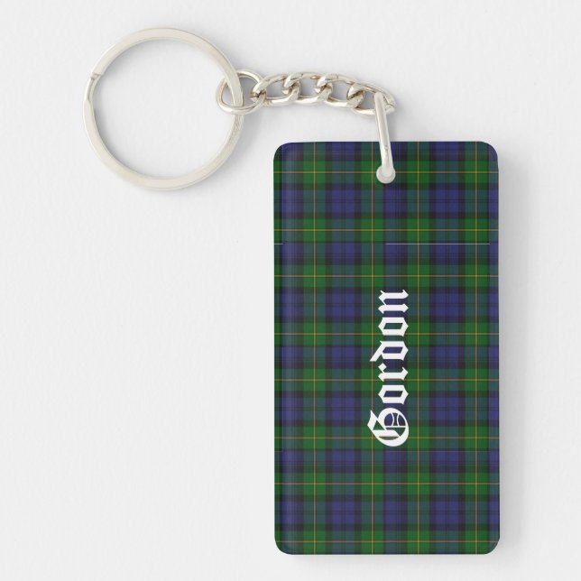 Custom Clan Gordon Tartan Plaid Key Chain (Front)