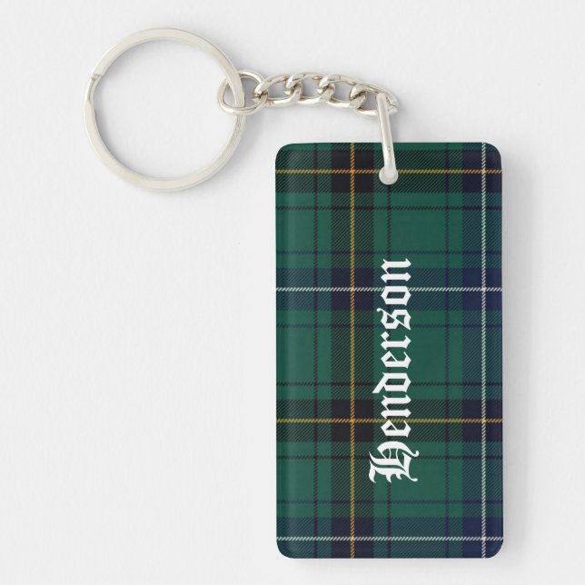 Custom Clan Henderson Tartan Plaid Key Chain (Front)