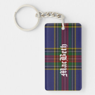 Custom Clan MacBeth Tartan Plaid Key Chain