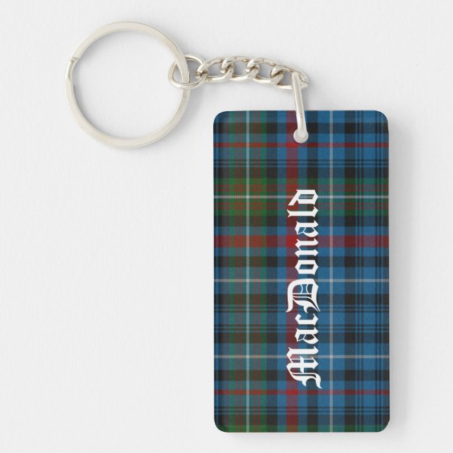 Custom Clan MacDonald Tartan Plaid Key Chain (Front)