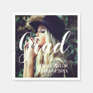 Custom Class of 2023 Photo Graduation Typography  Napkin