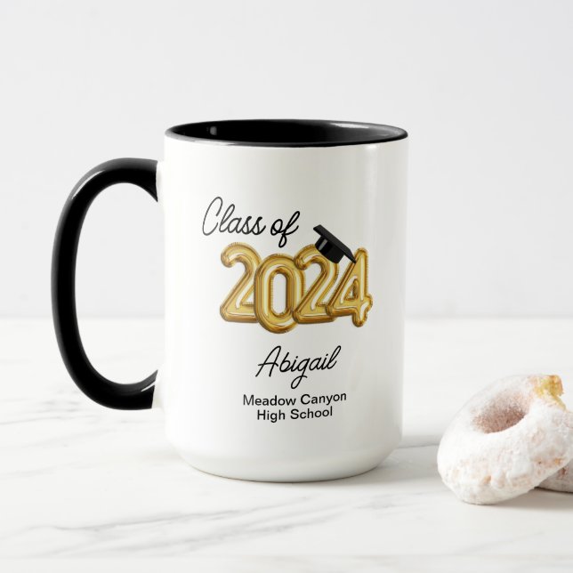 Custom Class of 2024 Graduation Senior Class Mug (With Donut)