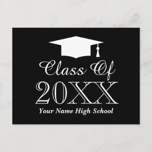 Custom class of 2024 high school graduation party postcard