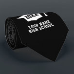 Custom Class of 2024 High School Graduation party Tie<br><div class="desc">Custom Class of 2024 High School Graduation party neck tie. Cool accessory for graduate students,  seniors,  college grads etc. Tassel cap logo design with personalized year and name. Awesome gift ideas for boys and girl graduation. Black or custom colour.</div>
