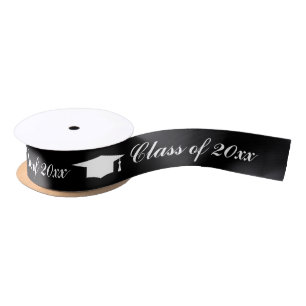 Custom class of 2025 high school graduation party satin ribbon