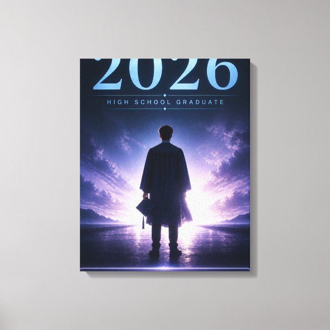 Custom Class of 2026 Graduation Keepsake Canvas Print (Front)