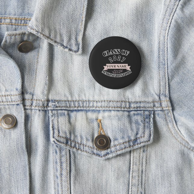 Custom Class of 2027 Graduation Button (In Situ)