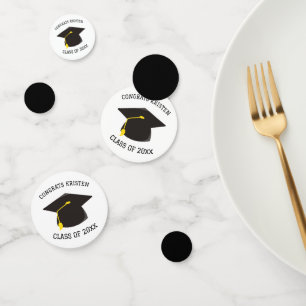Custom Class of 20xx Black Graduation Cap Gift Confetti
