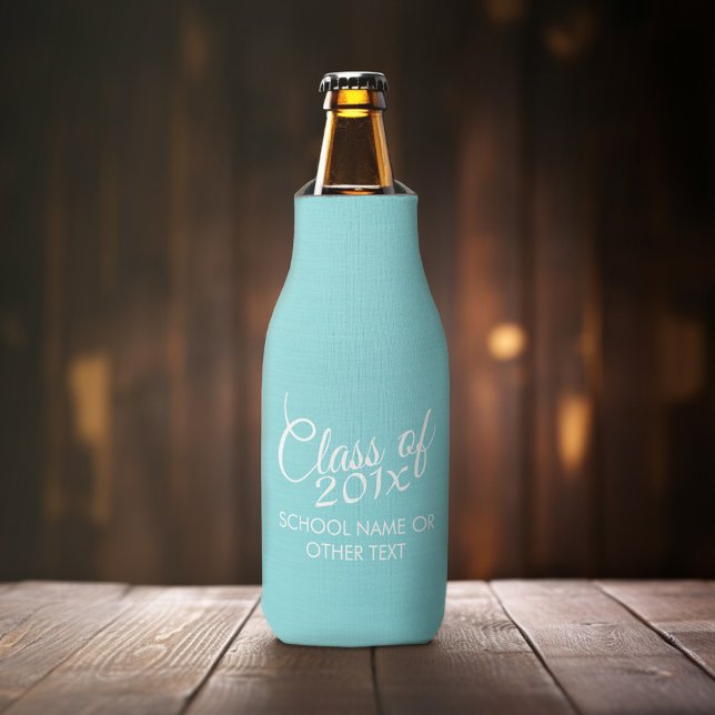 Custom Class of for Graduation or Reunion Aqua Bottle Cooler (Personalized Bottle Cooler - Add Name or Custom Text)