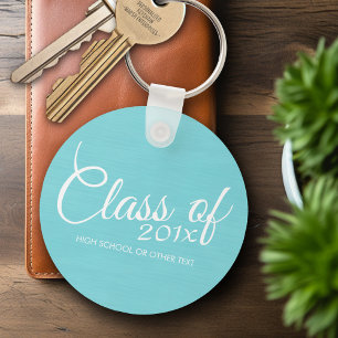 Custom Class of for Graduation or Reunion Aqua Keychain