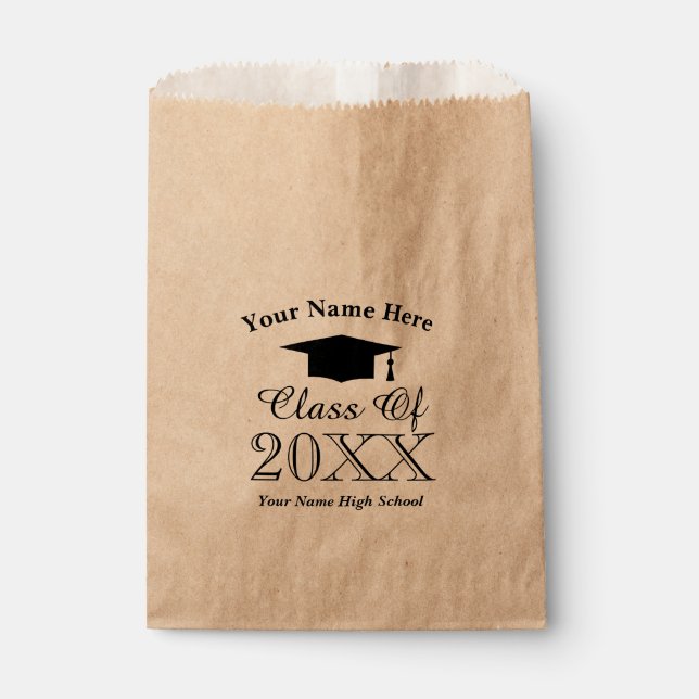 Custom class of high school graduation party favour bag (Front)