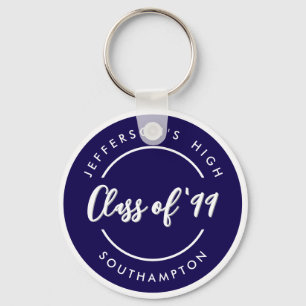 Custom Class of School Graduate Reunion Circle  Keychain
