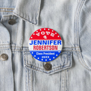 Custom Class President Election Template 3 Inch Round Button