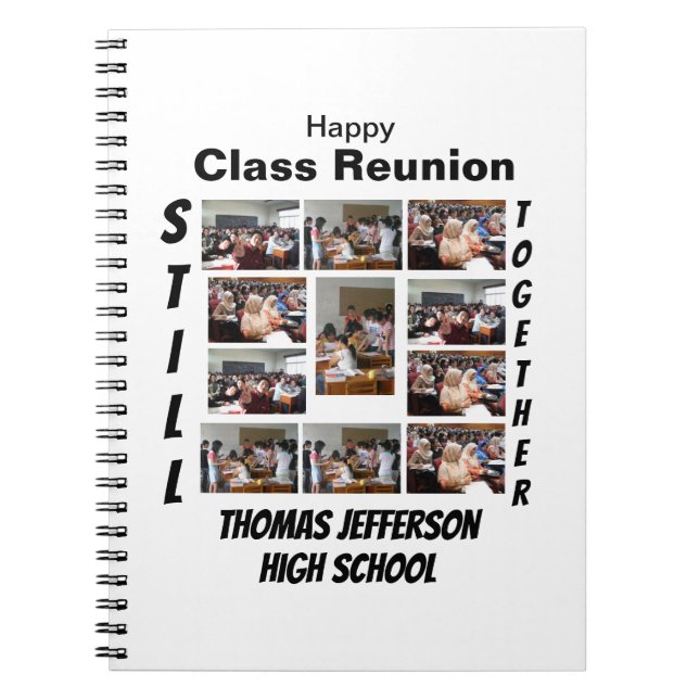 Custom Class Reunion 11 Photo Collage  Notebook (Front)