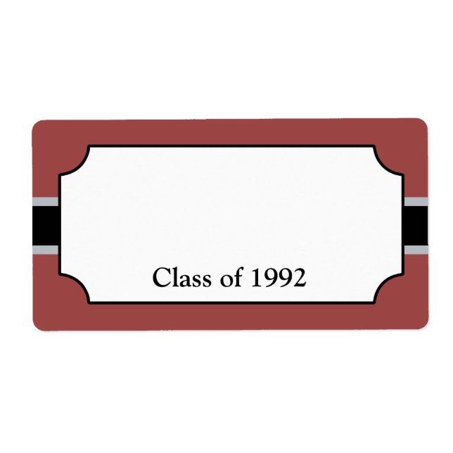 Custom Class Reunion Name Tag Labels (Front)