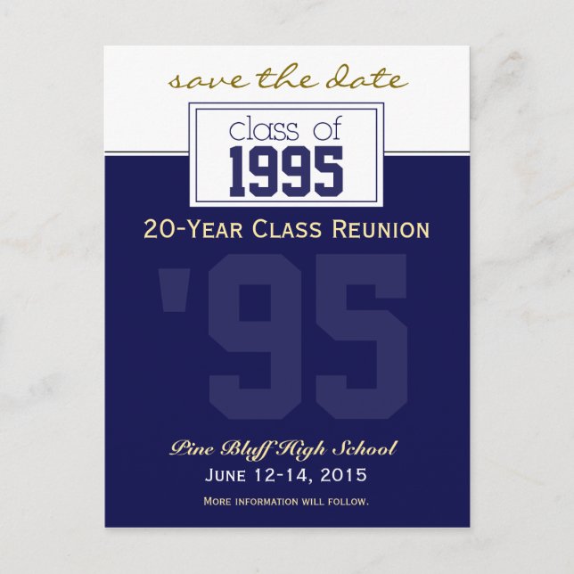 Custom Class Reunion Save-the-Date Announcement (Front)