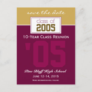 Custom Class Reunion Save-the-Date Announcement