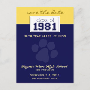 :custom Class Reunion Save-the-Date Announcement 2 Postcard