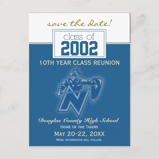 Custom Class Reunion Save-the-Date Announcement Postcard (Front)