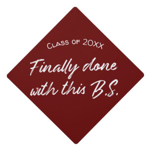 Custom Class Year Graduation Cap Topper   B.S.