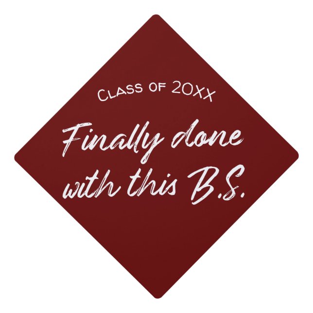 Custom Class Year Graduation Cap Topper | B.S. (Front)